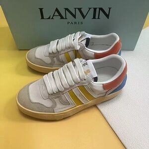 Lanvin Clay Low Top White Yellow Orange Women's Sneakers